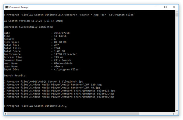 File Search Command Line Utility