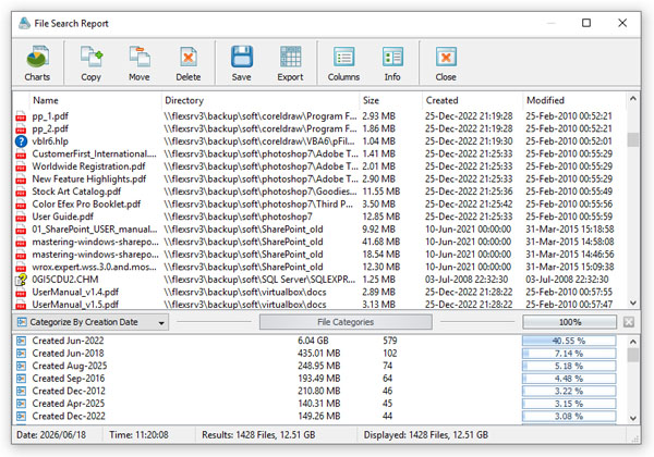 VX Search Filter File Search Results By Year