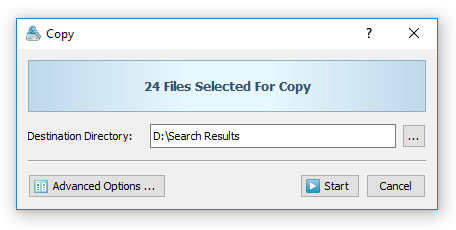 VX Search File Copy Dialog