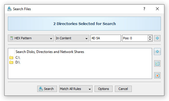 Search Files by HEX Pattern
