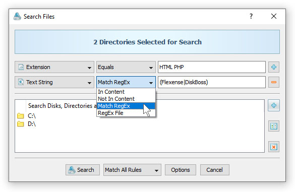 Search Files by RegEx
